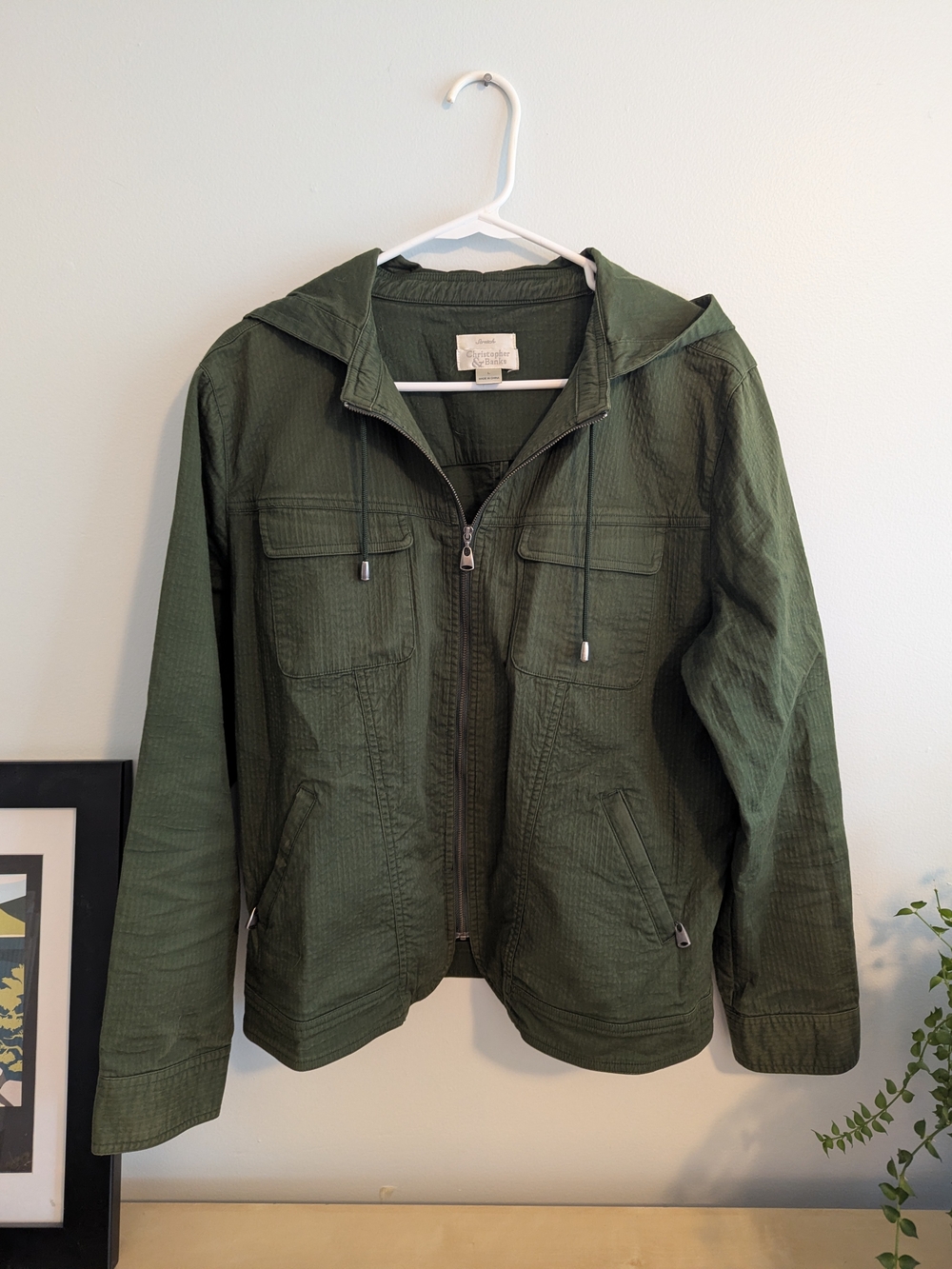Christopher & Banks Dark Green Lightweight Hooded Jacket